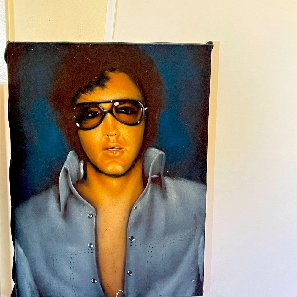 Elivis painting on velvet vintage